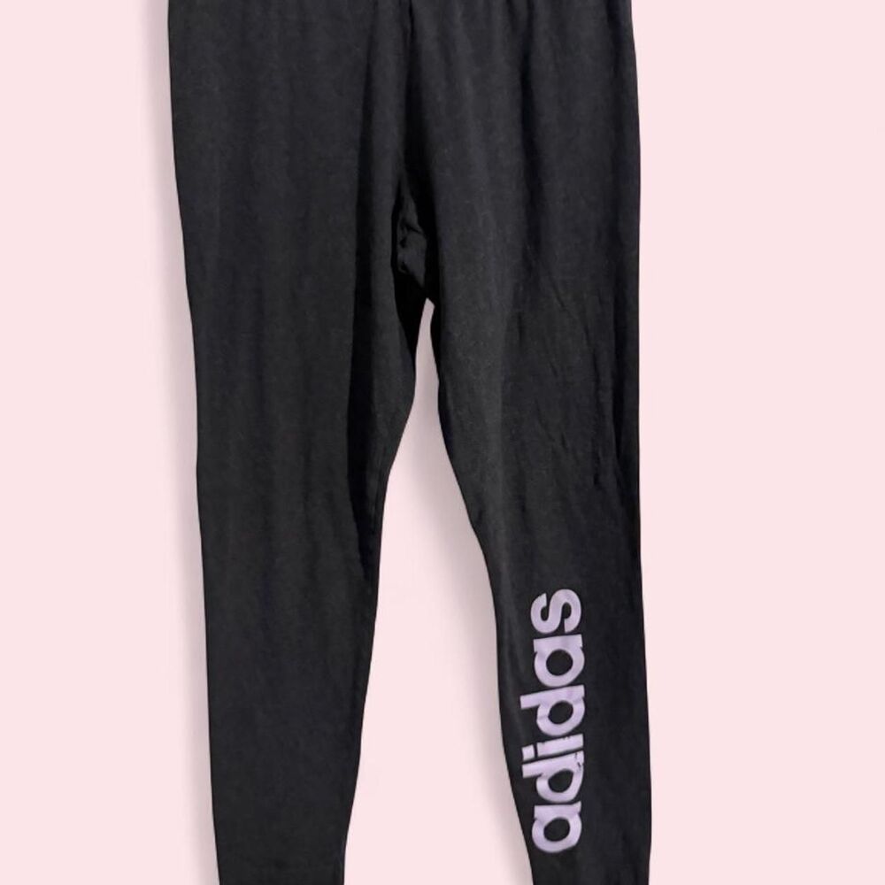 Adidas Leggings Womens M Gray Essentials Linear Logo Sporty Capri Pants